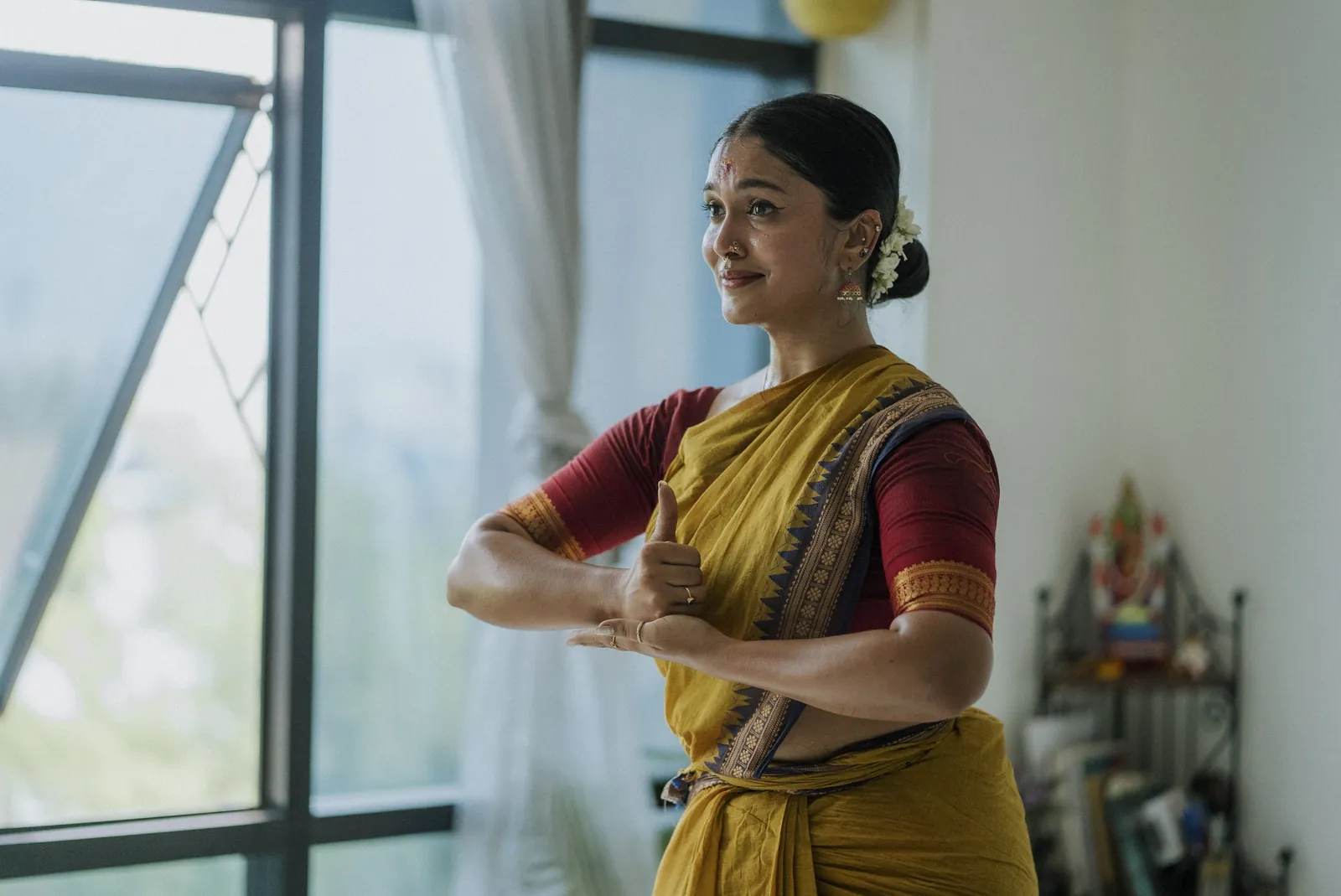Srushti Loya in a Bharatanatyam pose